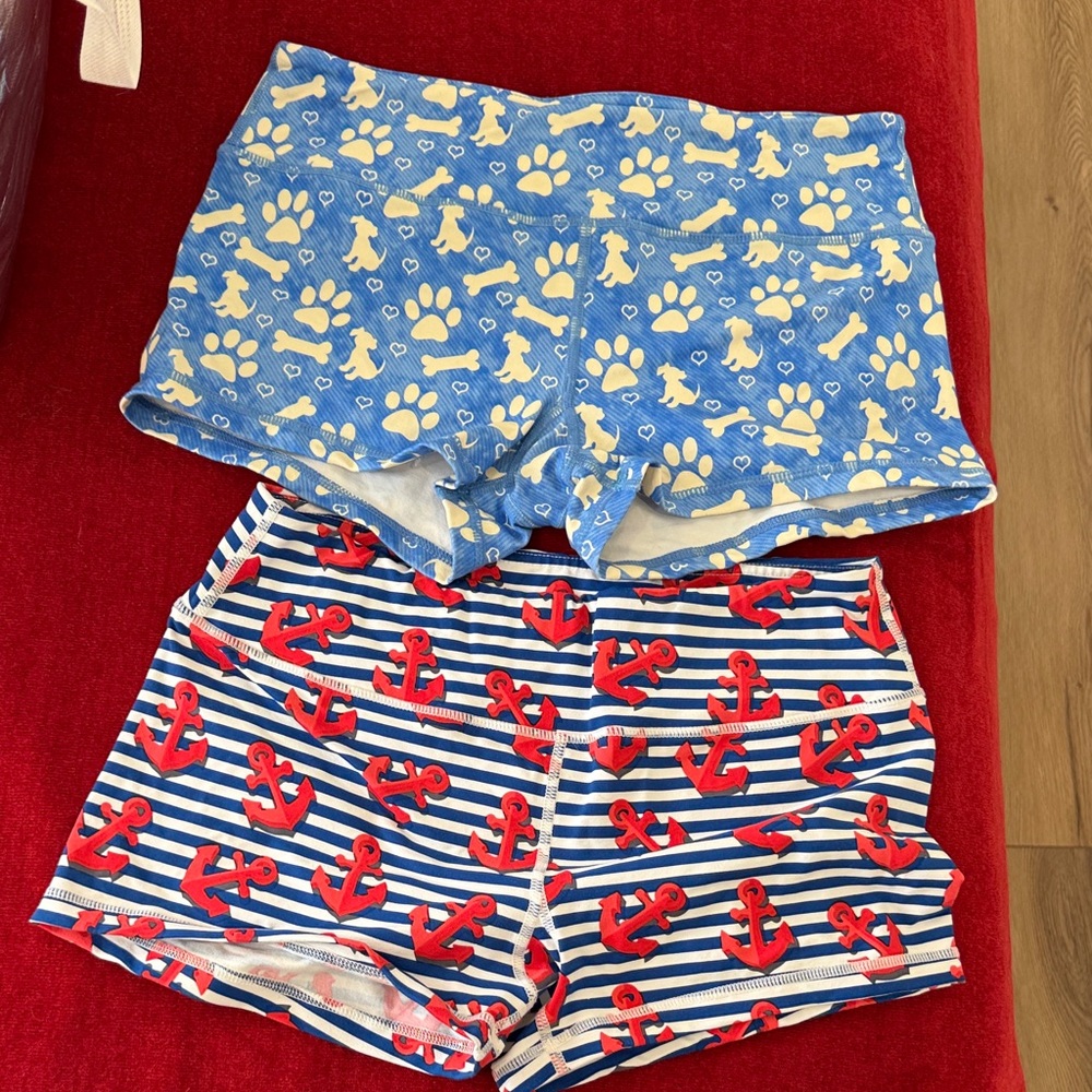 Savage Barbell Blue Paw & Navy Anchor Shorts Set